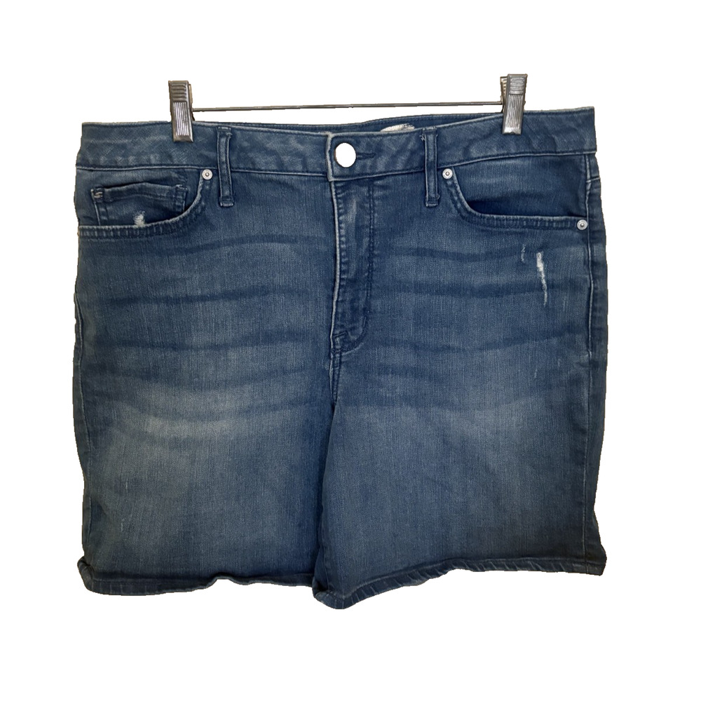 7 Seven For All Mankind Women's Bermuda Long Denim High Rise Shorts Size 14